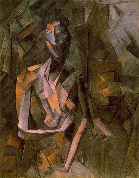 Pablo Picasso Paintings Seated Female Nude Analytical Cubism